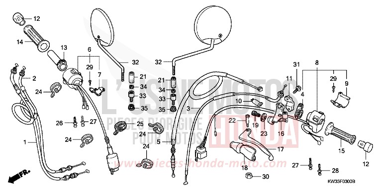 HEBELGRIFF/SCHALTER/ KABEL von Dominator 250 ROSS WHITE (NH196) von 1990